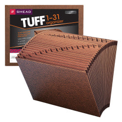 Smead TUFF Expanding File, 31 Pockets, 1-31, 12in x 10in Letter Size, 30% Recycled, Brown