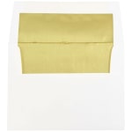 JAM Paper Booklet Invitation Envelopes, A2, Gummed Seal, Gold/White, Pack Of 25