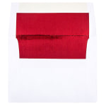 JAM Paper Booklet Invitation Envelopes, A2, Gummed Seal, Red/White, Pack Of 25