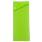 JAM Paper Plastic Slide Pencil Case, 7 3/4inH x 2 3/4inW x 1 1/8inD, Green