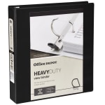 Office Depot Brand Heavy-Duty View 3-Ring Binder, 1 1/2in D-Rings, 49% Recycled, Black