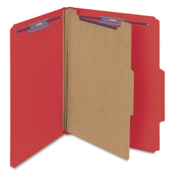 Smead Classification Folders, With SafeSHIELD Coated Fasteners, 1 Divider, 2in Expansion, Letter Size, Red, Box Of 10