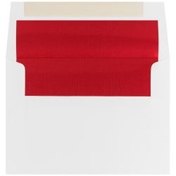 JAM Paper Foil-Lined Booklet Invitation Envelopes, A7, Peel & Seal, Red/White, Pack Of 25