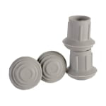 DMI Walker And Cane Replacement Tips, #20, 1in, Gray, Pack Of 4