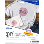 Avery Inkjet Printer T-Shirt Transfer Paper, 3275, Letter Size (8 1/2in x 11in), Pack Of 12