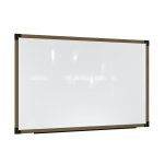 Ghent Prest Magnetic Dry-Erase Whiteboard, Porcelain, 50-1/4in x 74-1/4in, White, Driftwood Frame