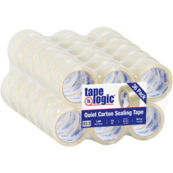 Tape Logic Quiet Carton-Sealing Tape, 3in Core, 2.6-Mil, 2in x 55 Yd., Clear, Pack Of 36