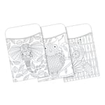 Barker Creek Peel & Stick Library Pockets, Color Me! Bohemian Animals, Pack Of 30