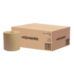 Highmark ECO Hardwound 1-Ply Paper Towels, 100% Recycled, Natural, 800ft Per Roll, Case Of 6 Rolls