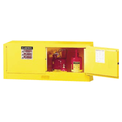 Yellow Piggyback Safety Cabinets, Manual-Closing Cabinet, 12 Gallon