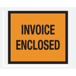 Tape Logic "Invoice Enclosed" Envelopes, Full Face, Orange, 4 1/2in x 5 1/2in Of 1,000