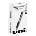 uni-ball 207 Impact Gel Pens, Bold Point, 1.0 mm, Blue; Gray Barrel, Blue Ink, Pack Of 12