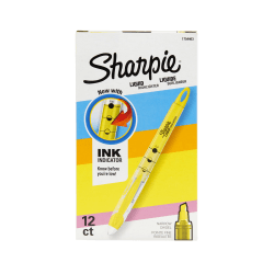 Sharpie Accent Liquid Pen-Style Highlighters, Fluorescent Yellow, Box Of 12