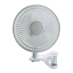 Lasko 6in 2-Speed Clip Fan, 11.38inH x 6.43inW x 7.87inD, White