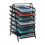 Mind Reader 7-Tier Paper Tray, Metal Mesh, 20inH x 13-3/4inW x 11-3/4in L, Black