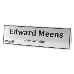 C-Line Heavyweight Rigid Plastic Name Tent Holder - Medium Size, 2-1/2 x 8-1/2, 25/BX, 87597