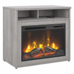 Bush Business Furniture Studio C 32inW Electric Fireplace With Shelf, Platinum Gray, Standard Delivery