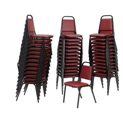 National Public Seating Hi-Tech Plastic Seat, Stacking Chair, 17 1/2in Seat Width, Black Seat/Chrome Frame, Quantity: 4