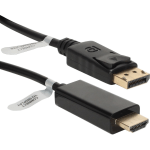 QVS DisplayPort To HDMI Digital A/V Cable, 10ft