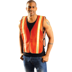 Non-ANSI Economy Mesh Vests with Silver Reflective Tape, X-Large, Hi-Viz Yellow