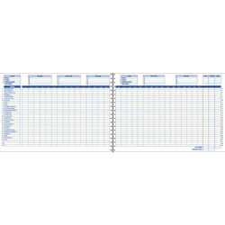 Wilson Jones Single Page Columnar Book, 9 1/4in x 7in, 4 Columns, 40 Sheets