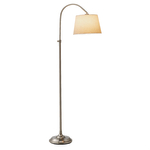 Adesso Bonnet Floor Lamp, 62inH, Satin Steel/White