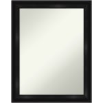 Amanti Art Narrow Non-Beveled Rectangle Framed Bathroom Wall Mirror, 28in x 22in, Grand Black