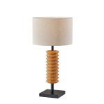 Adesso Judith Table Lamp, 25-1/2inH, Cream Shade/Black Base