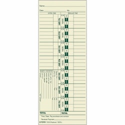 TOPS Time Cards (Replaces Original Card 1900L), Numbered Days, 1-Sided, 9in x 3 1/2in, Box Of 500