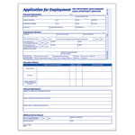 Adams Application For Employment, 8 1/2in x 11in, Pack Of 25