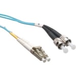 Axiom LC/ST 10G Multimode Duplex OM3 50/125 Fiber Optic Cable 4m - Fiber Optic for Network Device - 13.12 ft - 2 x LC Male Network - 2 x ST Male Network - Aqua