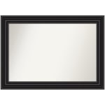 Amanti Art Non-Beveled Rectangle Framed Bathroom Wall Mirror, 30in x 42in, Colonial Black