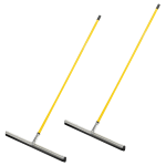 Alpine Dual Moss Heavy-Duty Floor Squeegees, 30in, 50in Handle, Yellow, Pack Of 2 Squeegees