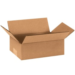 Partners Brand Flat Corrugated Boxes, 9in x 6in x 3in, Kraft, Pack Of 25 Boxes