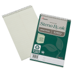 SKILCRAFT Steno Notebooks, 6in x 9in, Legal/Wide Ruled, 160 Pages (80 Sheets), 100% Recycled, Green, Pack Of 6 (AbilityOne 7530-01-611-6427)