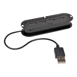 Tripp Lite 4-Port USB 2.0 Compact Mobile Hi-Speed Ultra-Mini Hub w/ Cable - Hub - 4 x USB 2.0 - desktop