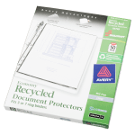 SKILCRAFT Document Protector, 8-1/2in x 11in, Clear, Box of 50