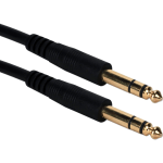 QVS 6ft 1/4 Male to Male Audio Cable - 6 ft Audio Cable for Microphone, Guitar - First End: 1 x 6.35mm Audio - Male - Second End: 1 x 6.35mm Audio - Male - Black