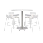 KFI Studios Proof High Bistro Table Set, White/Silver