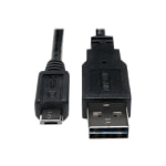 Eaton Tripp Lite Series Universal Reversible USB 2.0 Cable (Reversible A to 5Pin Micro B M/M), 3 ft. (0.91 m) - USB cable - Micro-USB Type B (M) to USB (M) - USB 2.0 - 3 ft - black