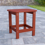 Flash Furniture Charlestown All-Weather Adirondack Side Table, 18-1/4inH x 18-3/4inW x 15inD, Red