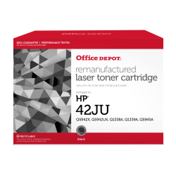 Office Depot Brand Remanufactured Black Toner Cartridge Replacement For HP 42JU