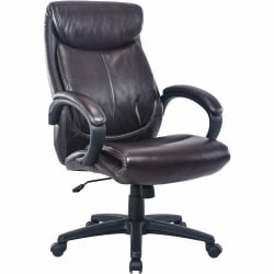 HON Ergonomic Bonded Leather Padded Loop Arm Executive Chair, Black