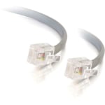 C2G 14ft RJ12 Modular Telephone Cable - RJ-12 Male - RJ-12 Male - 14ft - Silver