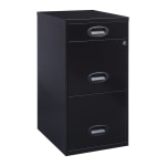 Realspace 18inD SOHO 3-Drawer Organizer Vertical Letter-Size File Cabinet, Black