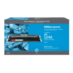 Office Depot Brand Remanufactured Cyan Toner Cartridge Replacement For HP 124A