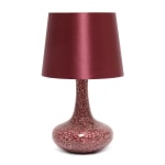 Simple Designs Mosaic Table Lamp, 14 1/4inH, Red Shade/Red Base