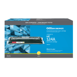 Office Depot Brand Remanufactured Yellow Toner Cartridge Replacement For HP 124A