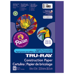 Tru-Ray Construction Paper, 50% Recycled, 12in x 18in, Purple, Pack Of 50