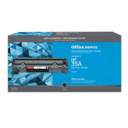 Office Depot Brand Remanufactured Black Toner Cartridge Replacement For HP 35A